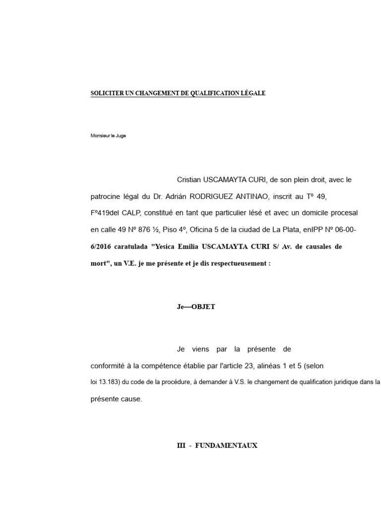 Changement de qualification légale en homicide | PDF | Sécurité | Risque