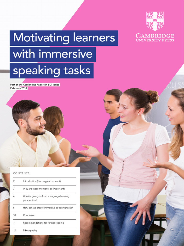 Motivating Learners With Immersive Speaking Tasks | PDF | Applied ...