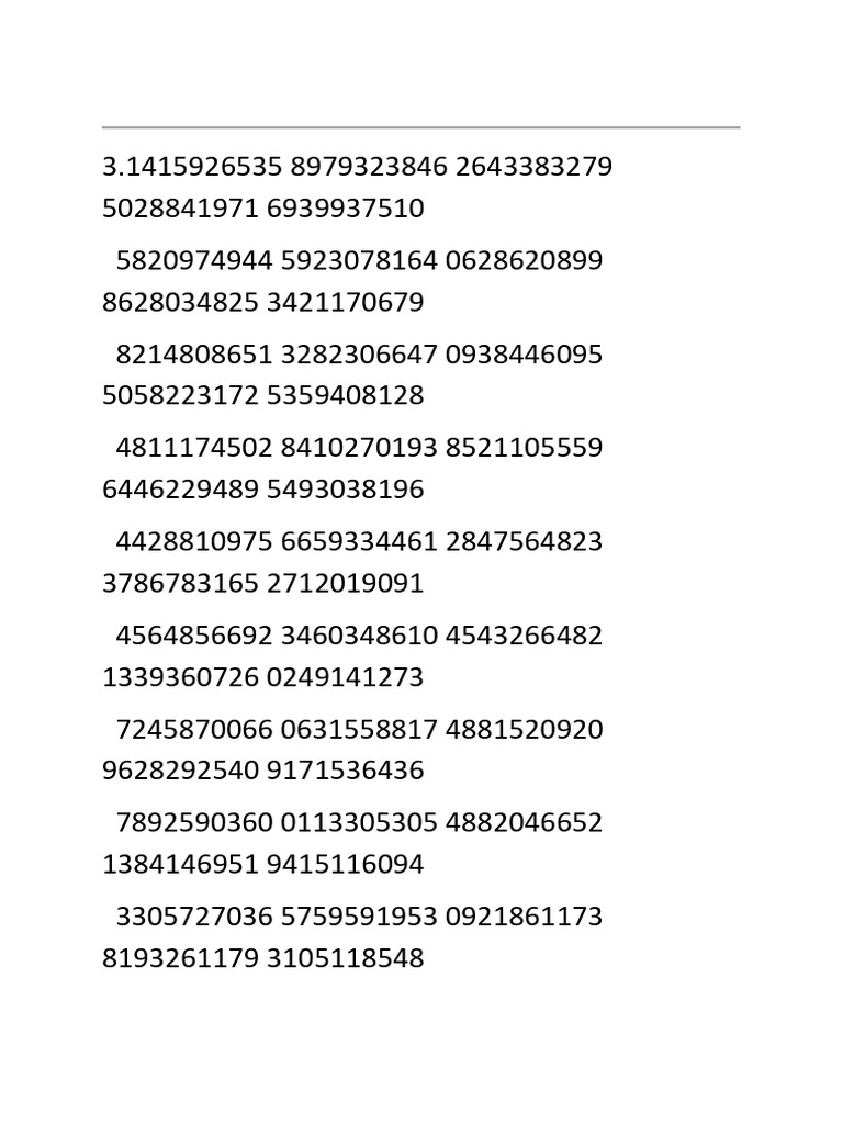 Pi Digits Sequence Data | PDF