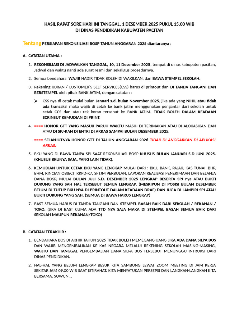 Persiapan Rekonsiliasi BOSP 2025 | PDF