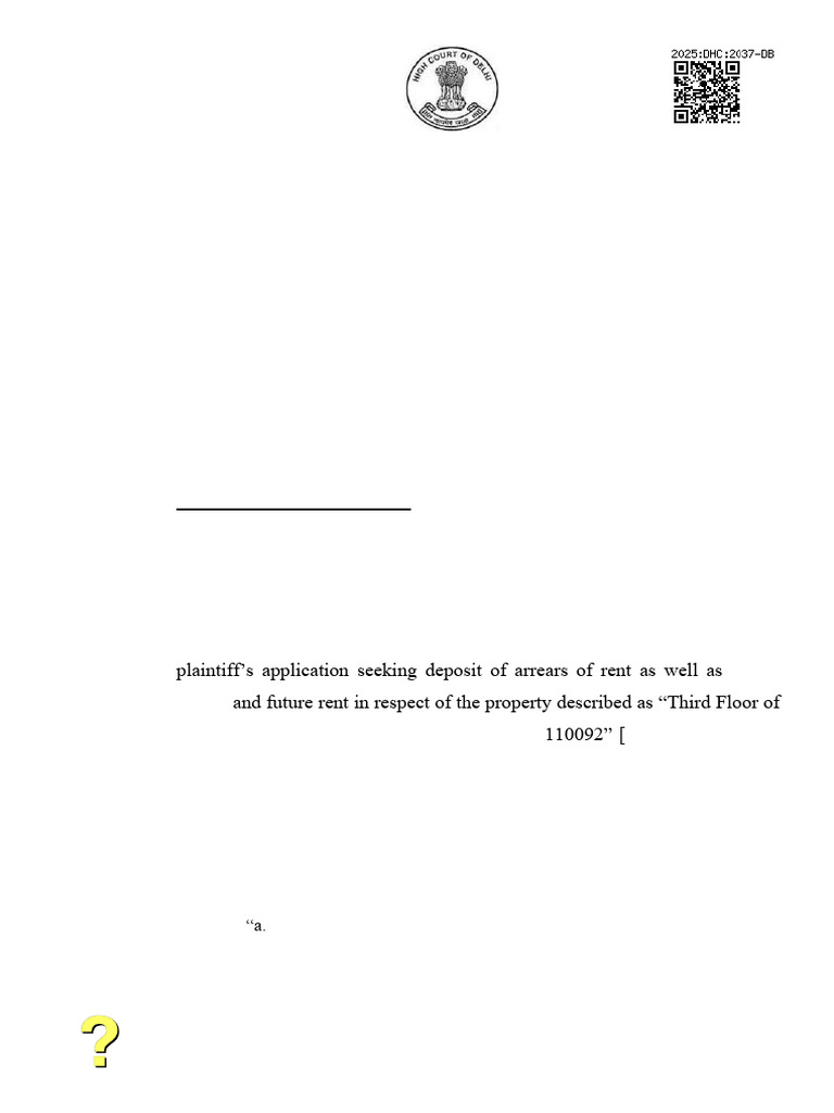 Delhi High Court Appeal on Rent Dispute | PDF | Lease | Lawsuit