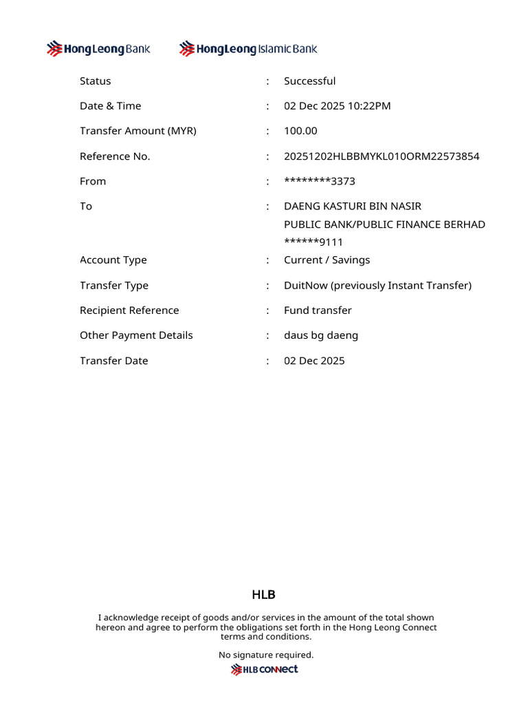 HLB Receipt 371163 | PDF