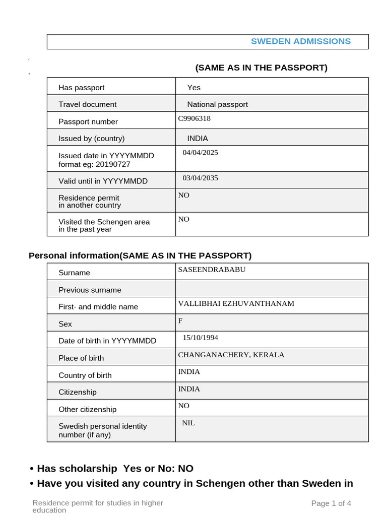 Student RP Application Form - For Student | PDF | Electronics ...