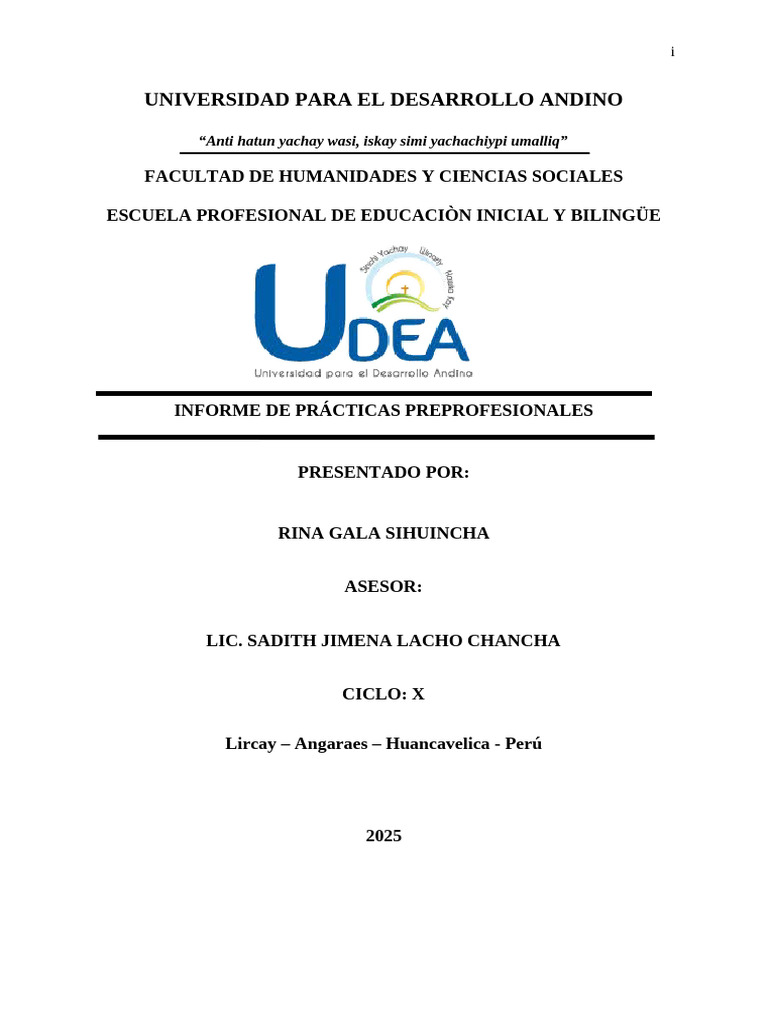 Rina Gala Sihuincha Informe Final | PDF | Aprendizaje | Evaluación