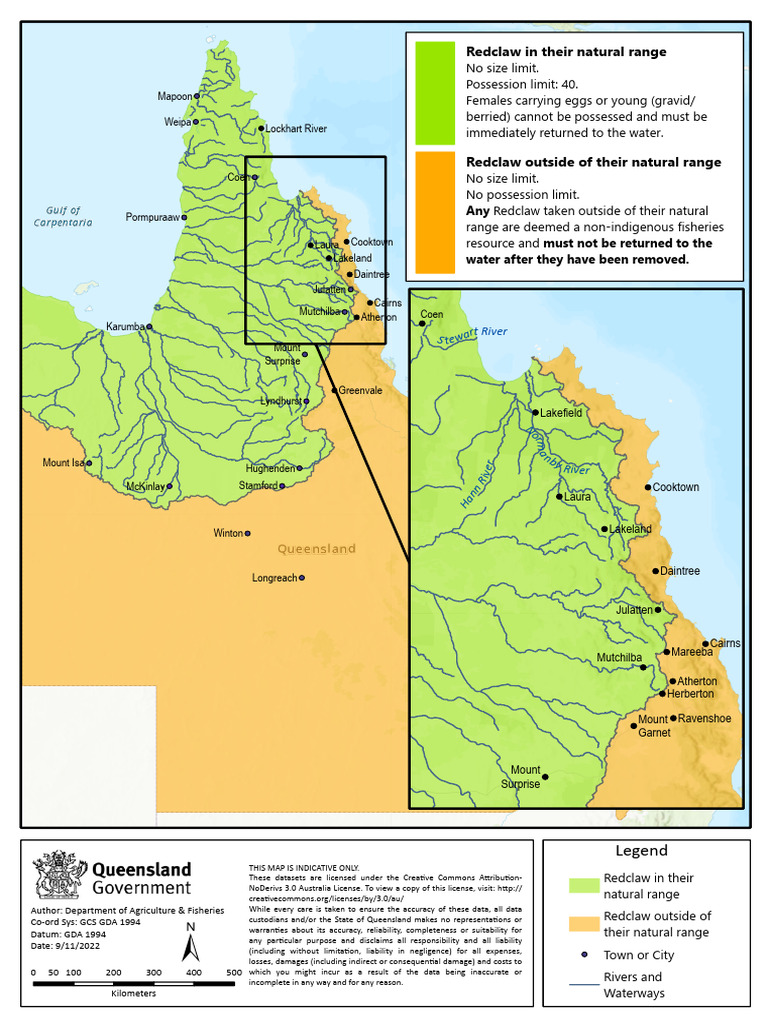 Redclaw Distribution and Regulations Map | PDF