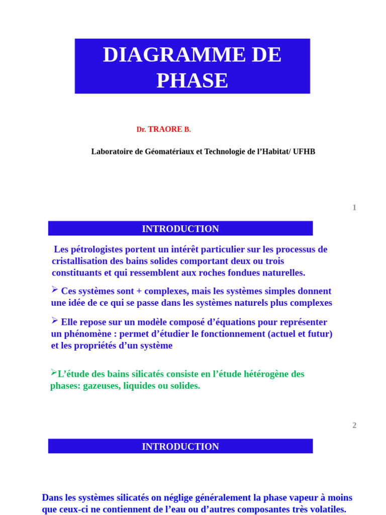 Diagramme de phases en pétrologie | PDF | Équilibre thermodynamique ...