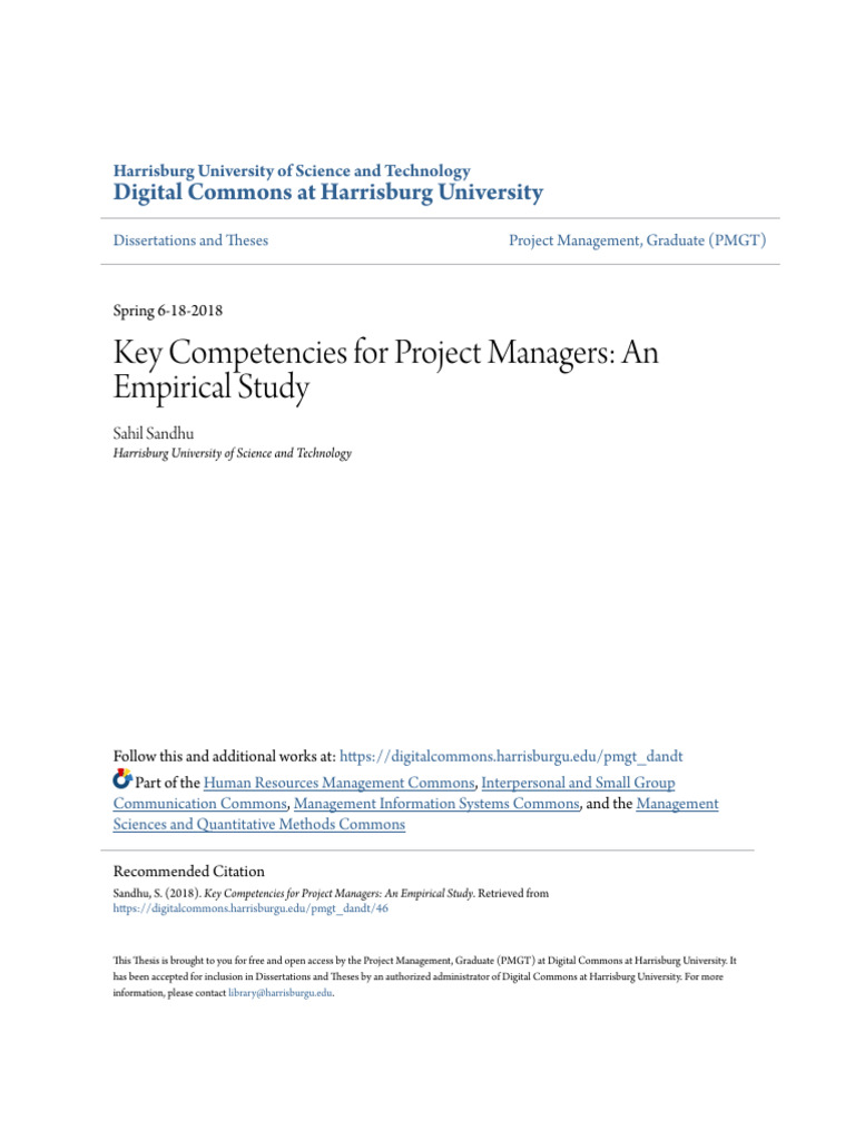 Key Competencies for Project Managers | PDF | Survey Methodology ...