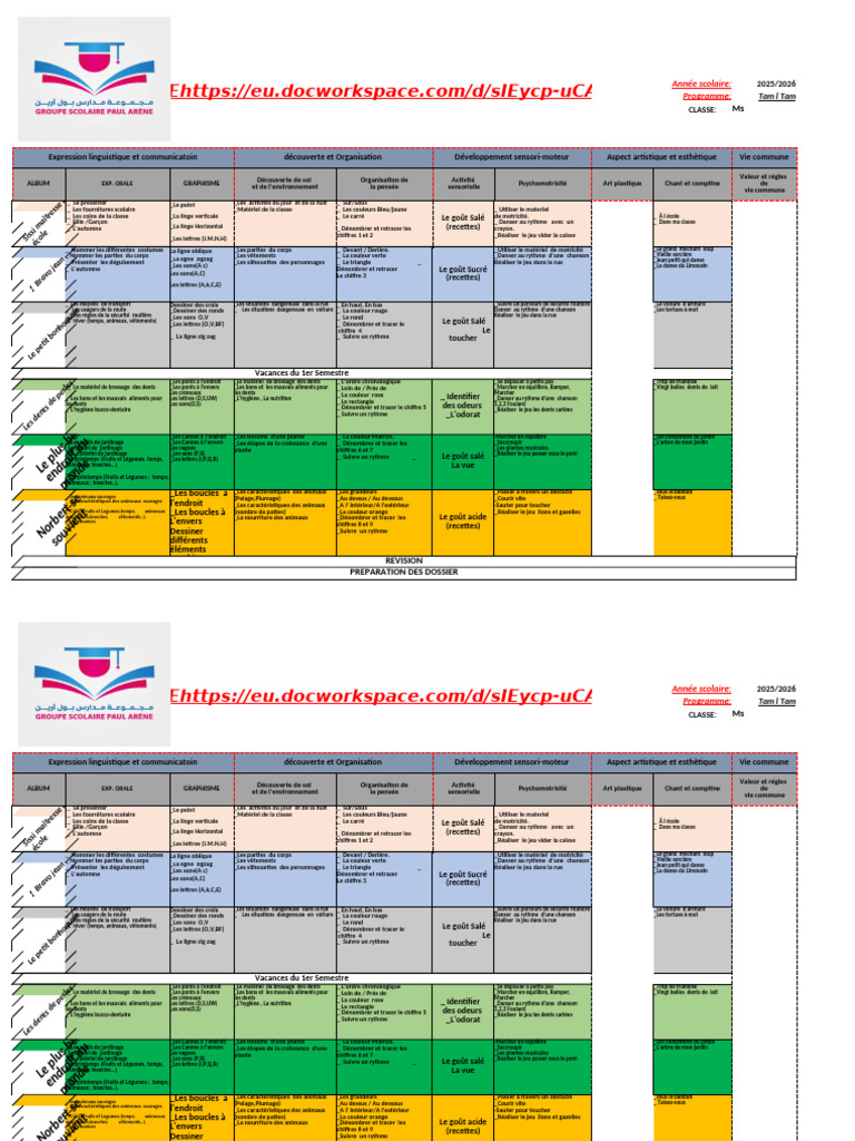Programme éducatif 2025/2026 MS | PDF | Fruit