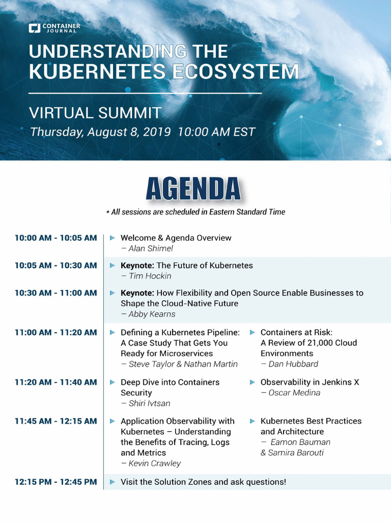 2019 Kubernetes Ecosystem Agenda | PDF