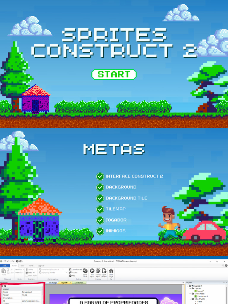 Interface do Construct 2: Sprites e Camadas | PDF