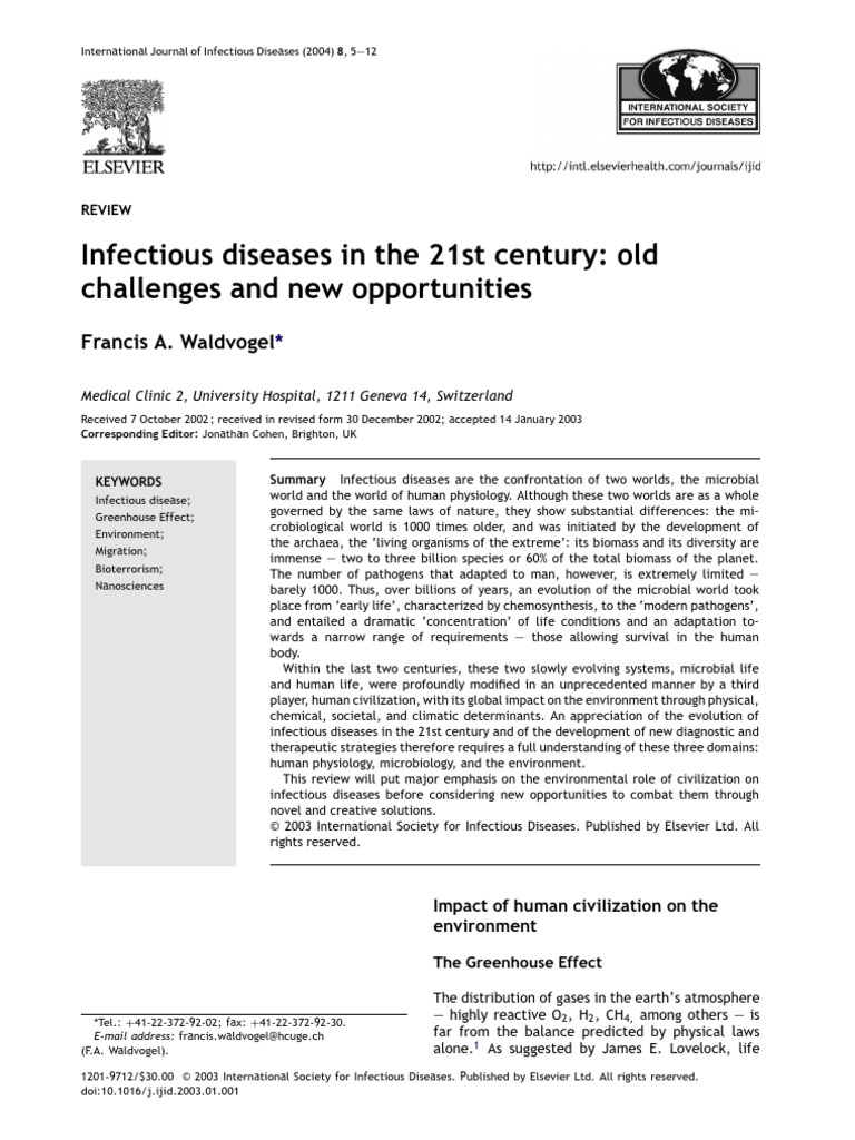 Infectious Diseases in The 21st Century Old Challenges and New ...
