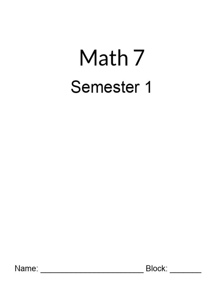 Math 7 Semester 1 Curriculum Overview | PDF | Inequality (Mathematics ...