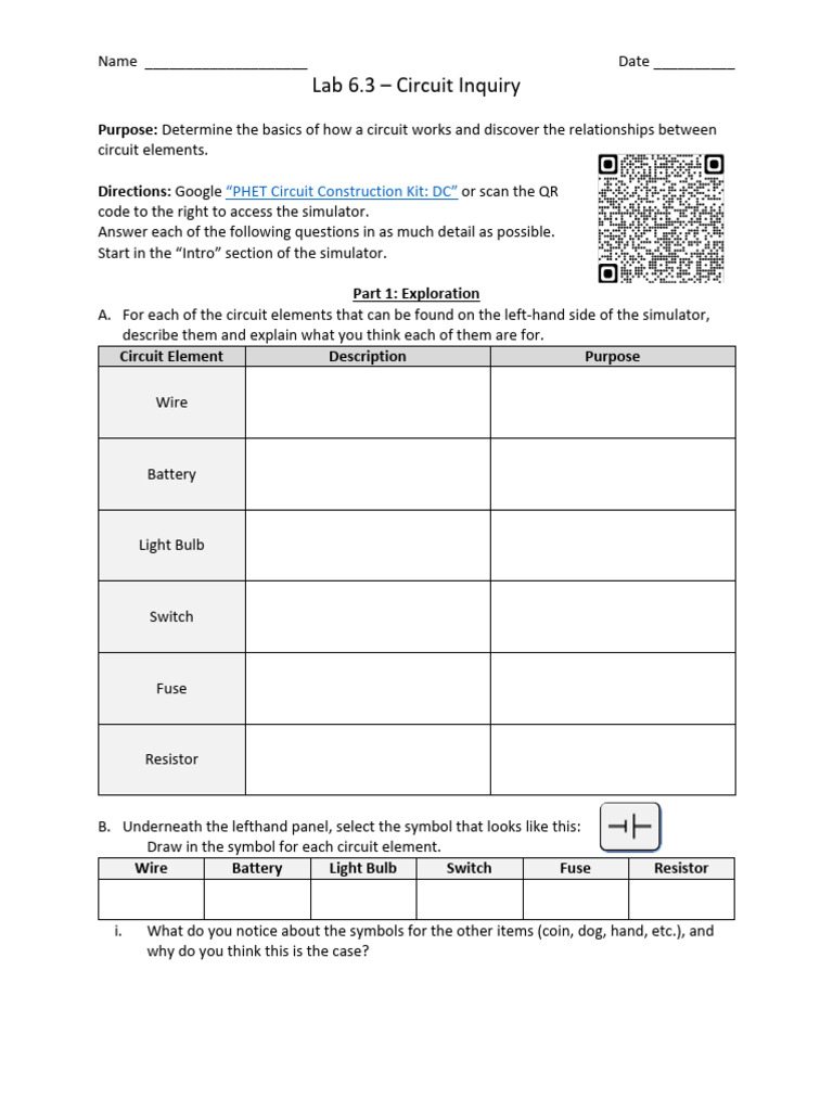 Lab+6.3+-+Circuit+Inquiry | PDF | Electrical Network | Electric Current