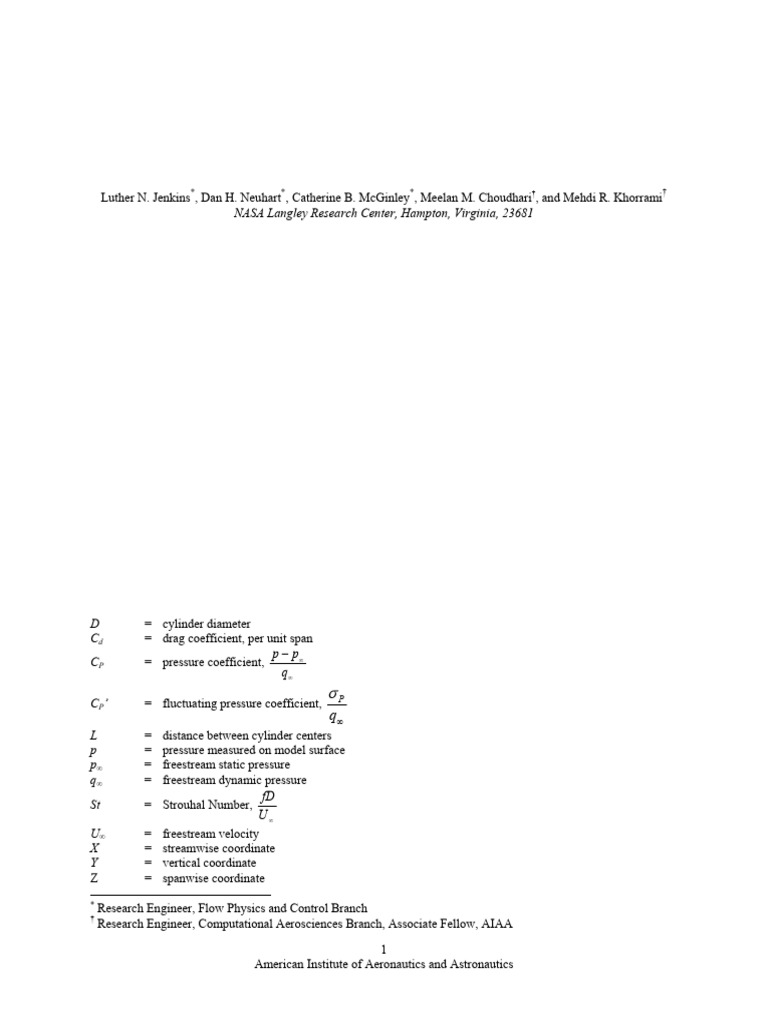Unsteady Wake Interference in Tandem Cylinders | PDF | Fluid Dynamics ...
