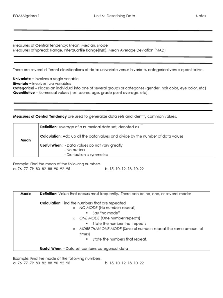 2024 Algebra Acceleration Packet | PDF | Quartile | Skewness