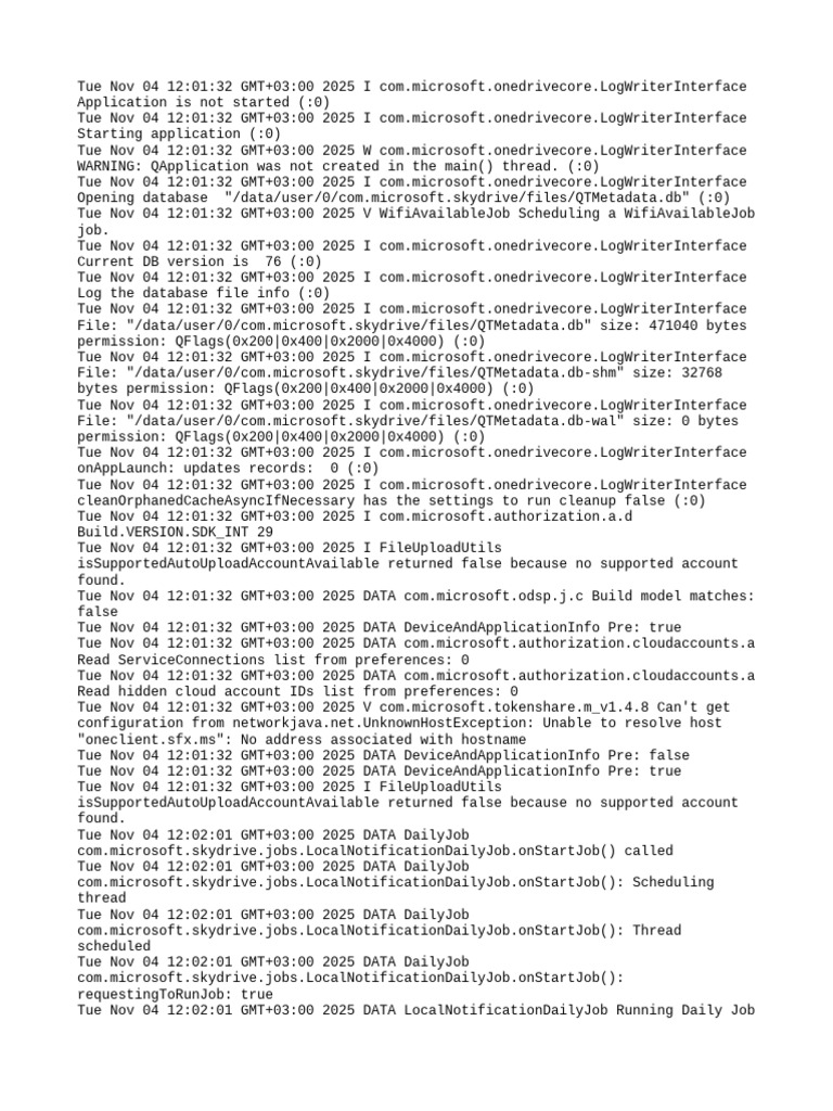 OneDrive Application Log Analysis | PDF | Domain Name System | Java ...