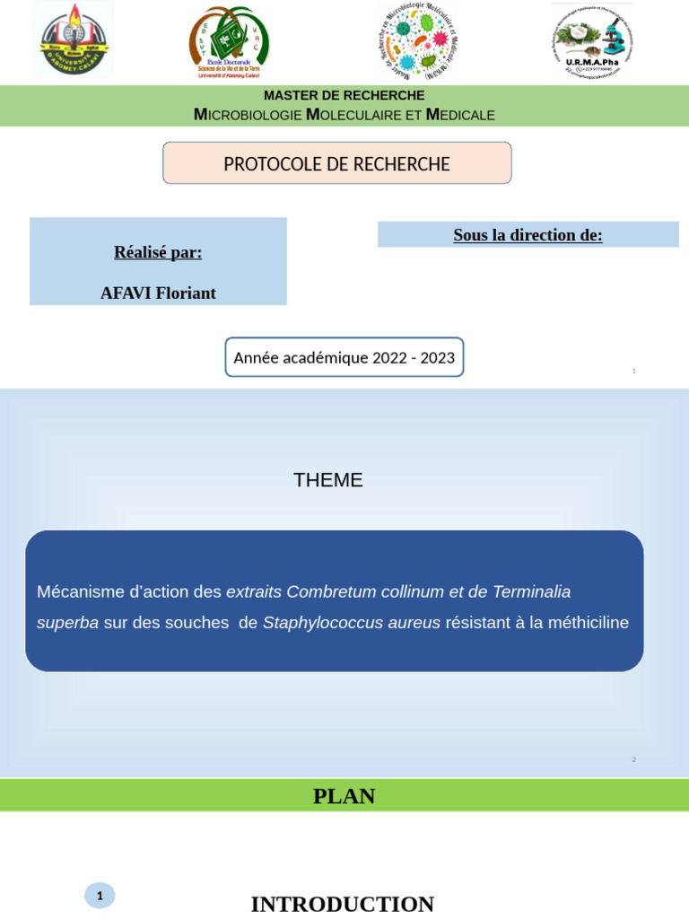 Protocole Flo (1) | PDF | Résistance aux antibiotiques | Biologie