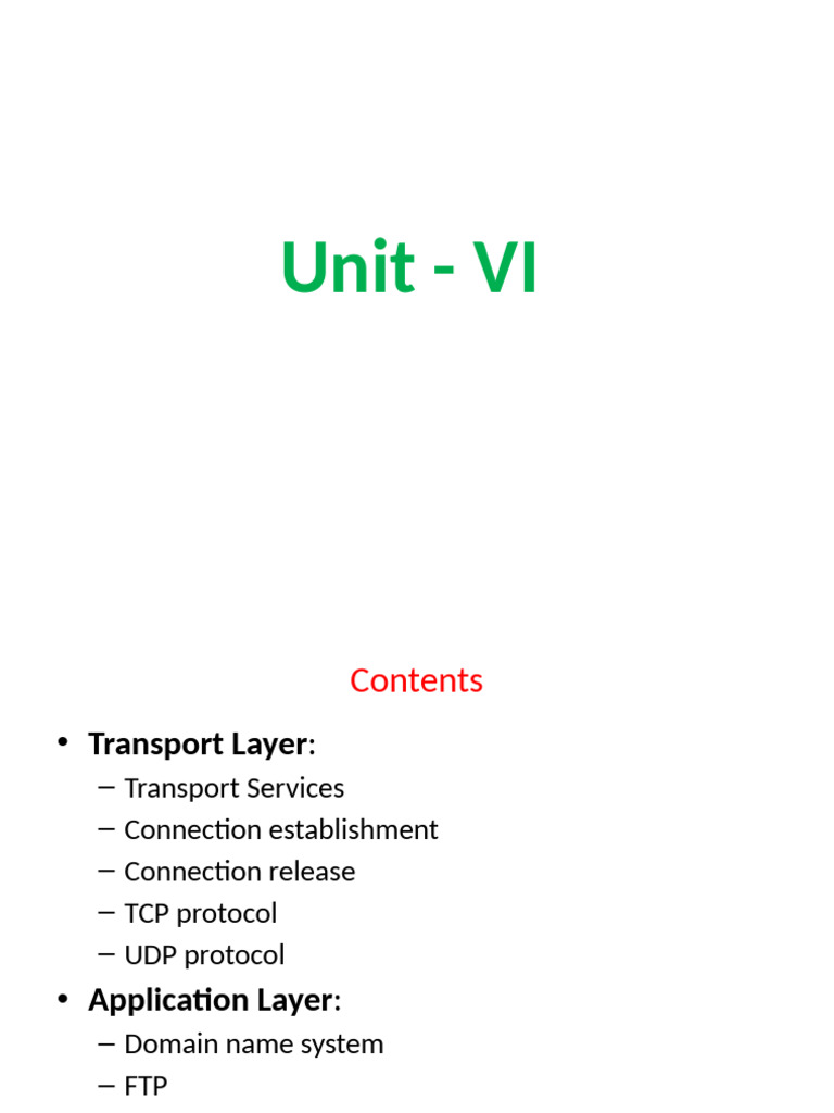 CN Unit-6A | PDF | Transmission Control Protocol | Internet Protocols