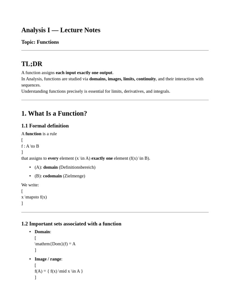 Understanding Functions in Analysis | PDF | Function (Mathematics ...