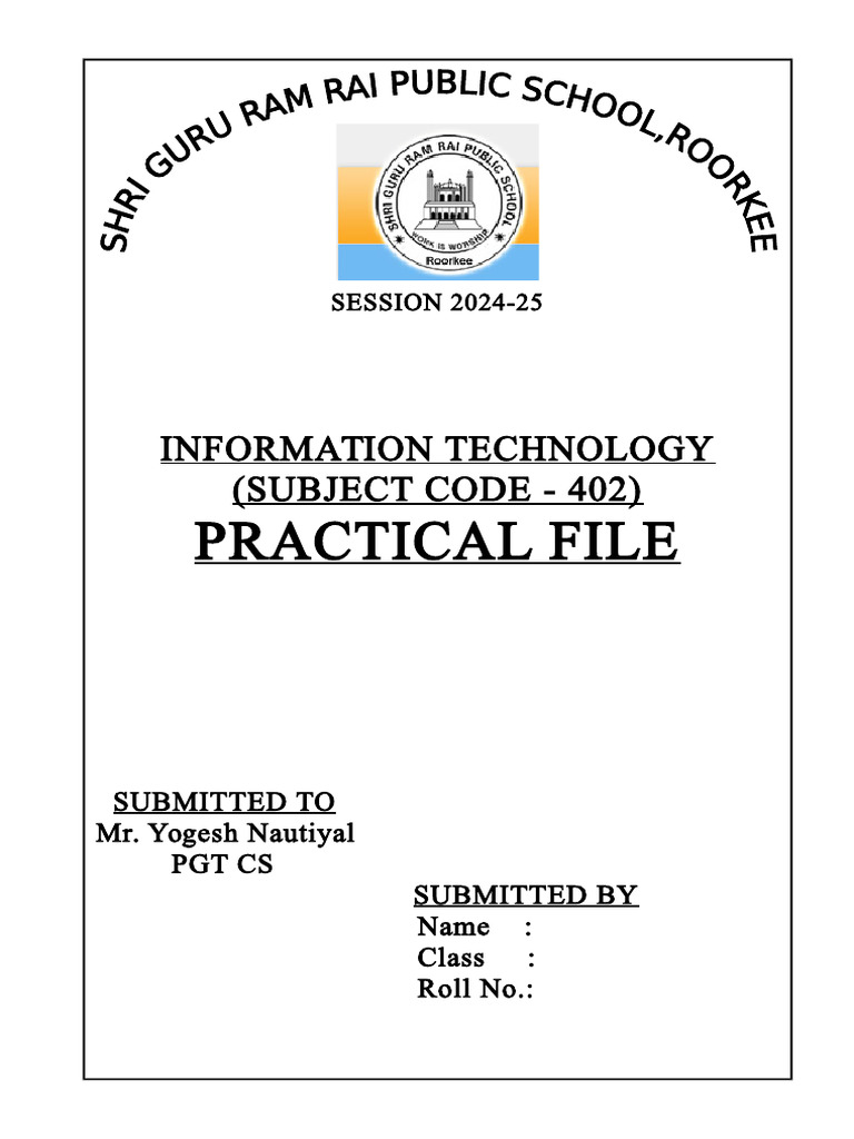 IT Practical File for 2024-25 Session | PDF | System Software | Computing