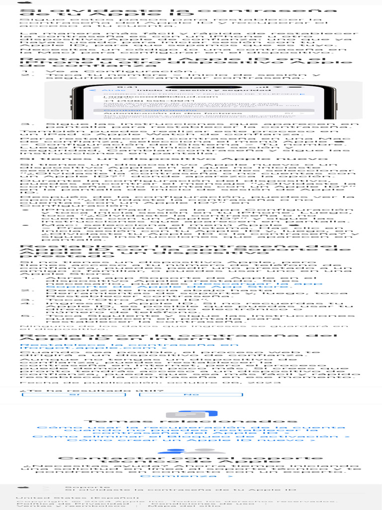 Si Olvidaste La Contraseña de Tu Apple ID - Soporte Técnico de Apple ...