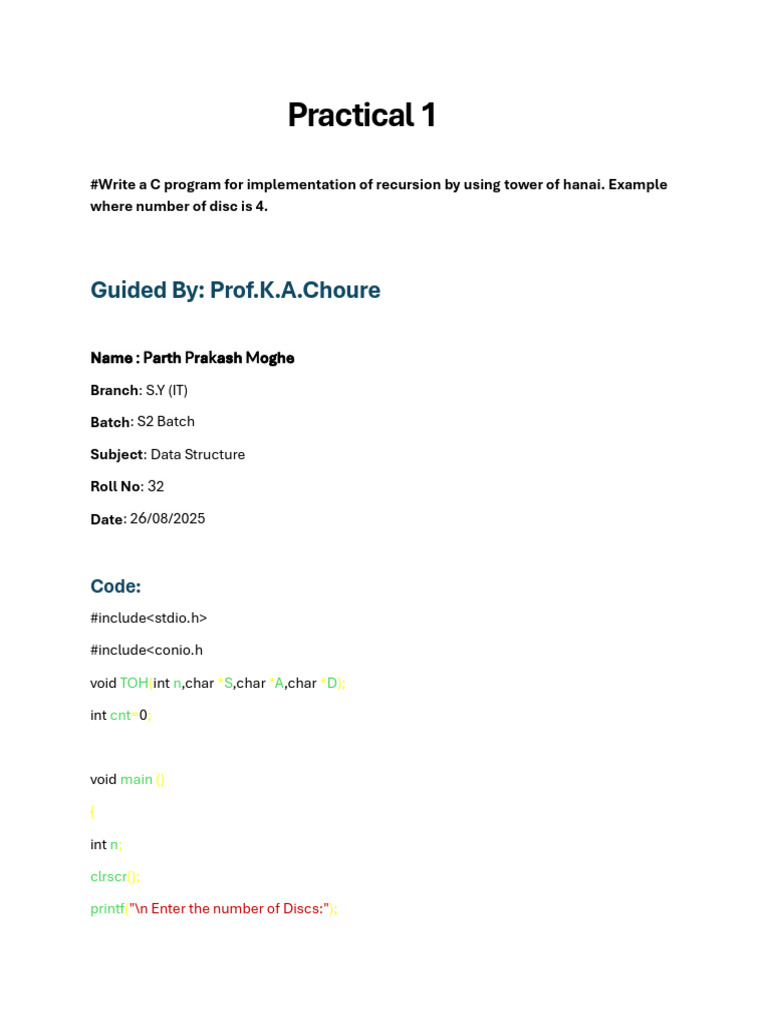 Practical 1 | PDF