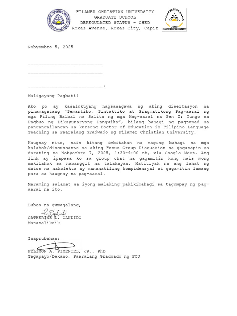Invitation For FGD | PDF