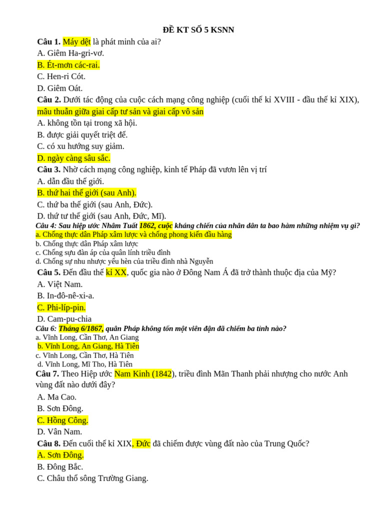 BÀI KT SỐ 5 KSNN | PDF