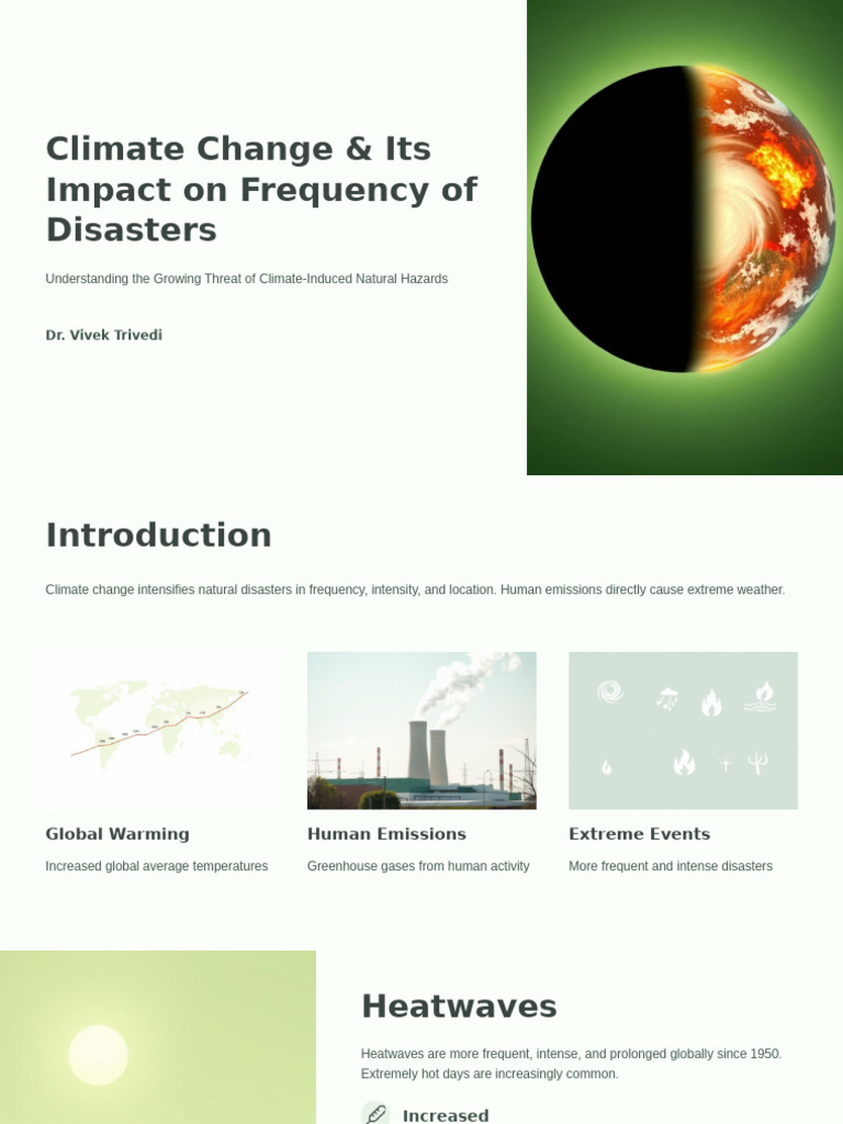 Climate Change's Impact on Disasters | PDF | Climate Change | Heat Wave