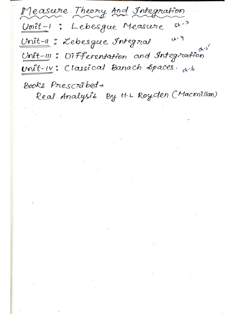 Measure Theory and Integration | PDF