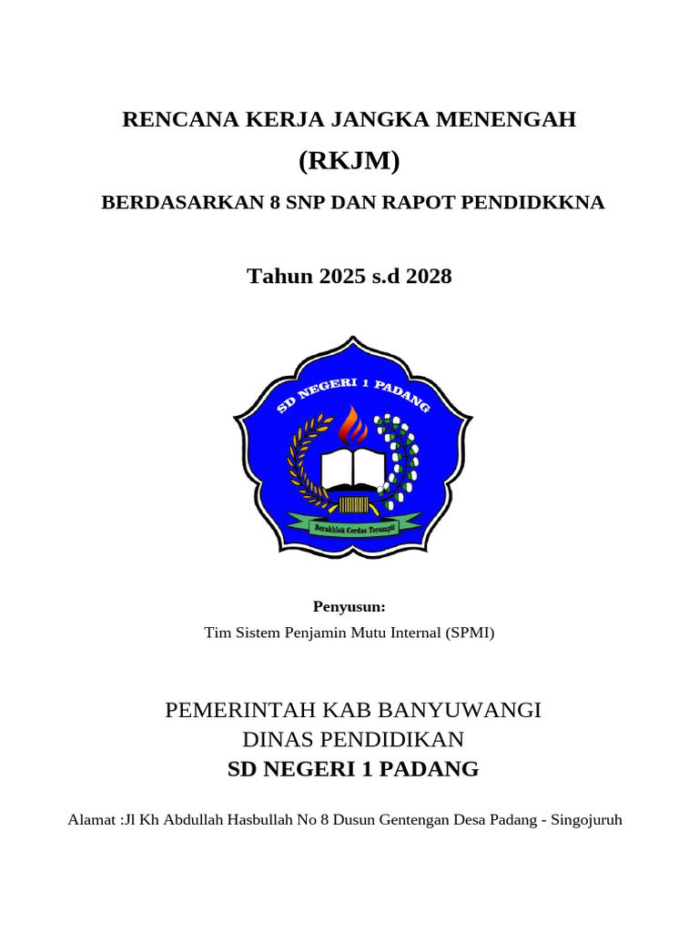 RKJM SD Negeri 1 Padang 2025-2028 | PDF