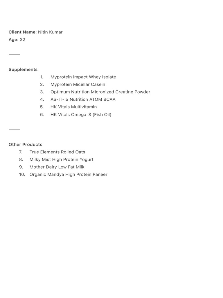 Supplements:Products List | PDF