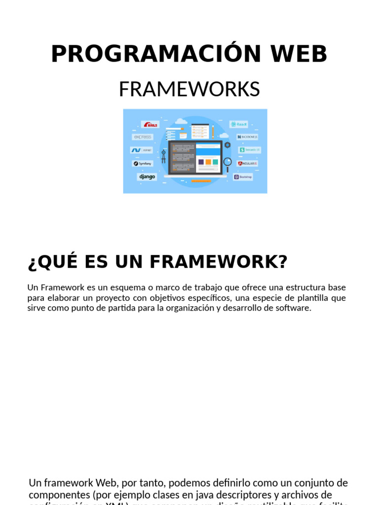 Frameworks | PDF | Modelo – Vista – Controlador | Marco de software