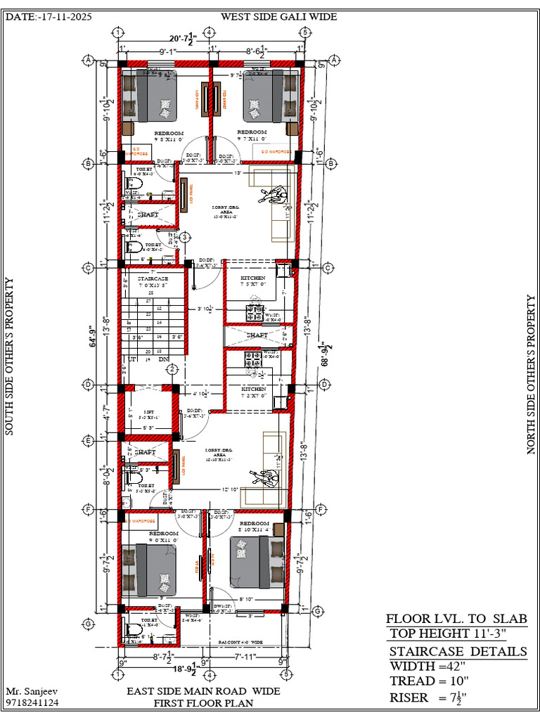19x64 Sanjeev 9718241124 Final DRG First Floor | PDF | Stairs ...
