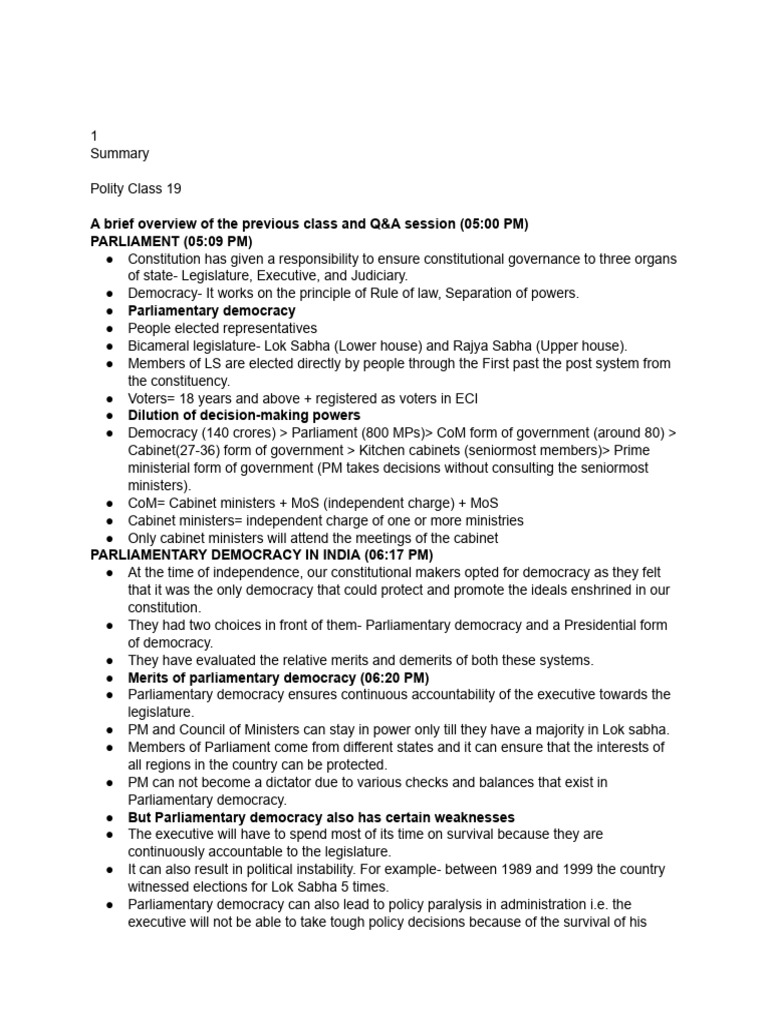 17. Polity Class 19 - 070423 | PDF | Parliament Of The United Kingdom ...