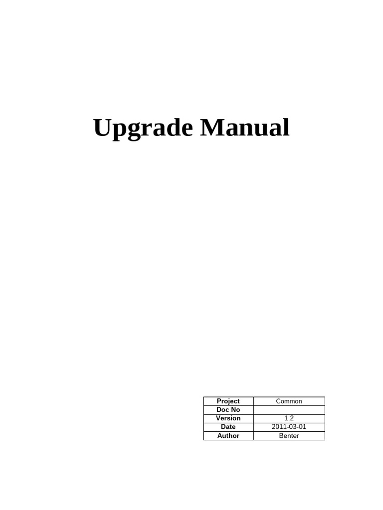 Upgrade Manual | PDF