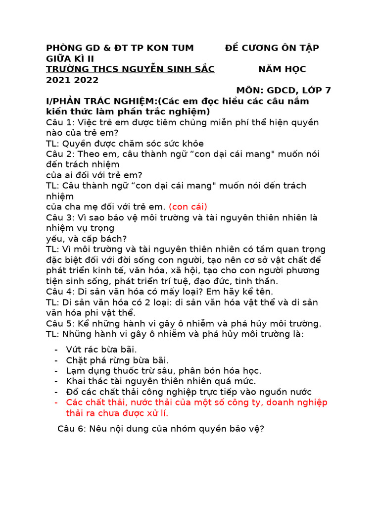 GDCD 7 Vinh | PDF