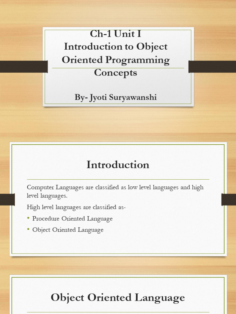 Introduction to Object-Oriented Programming | PDF | Class (Computer ...