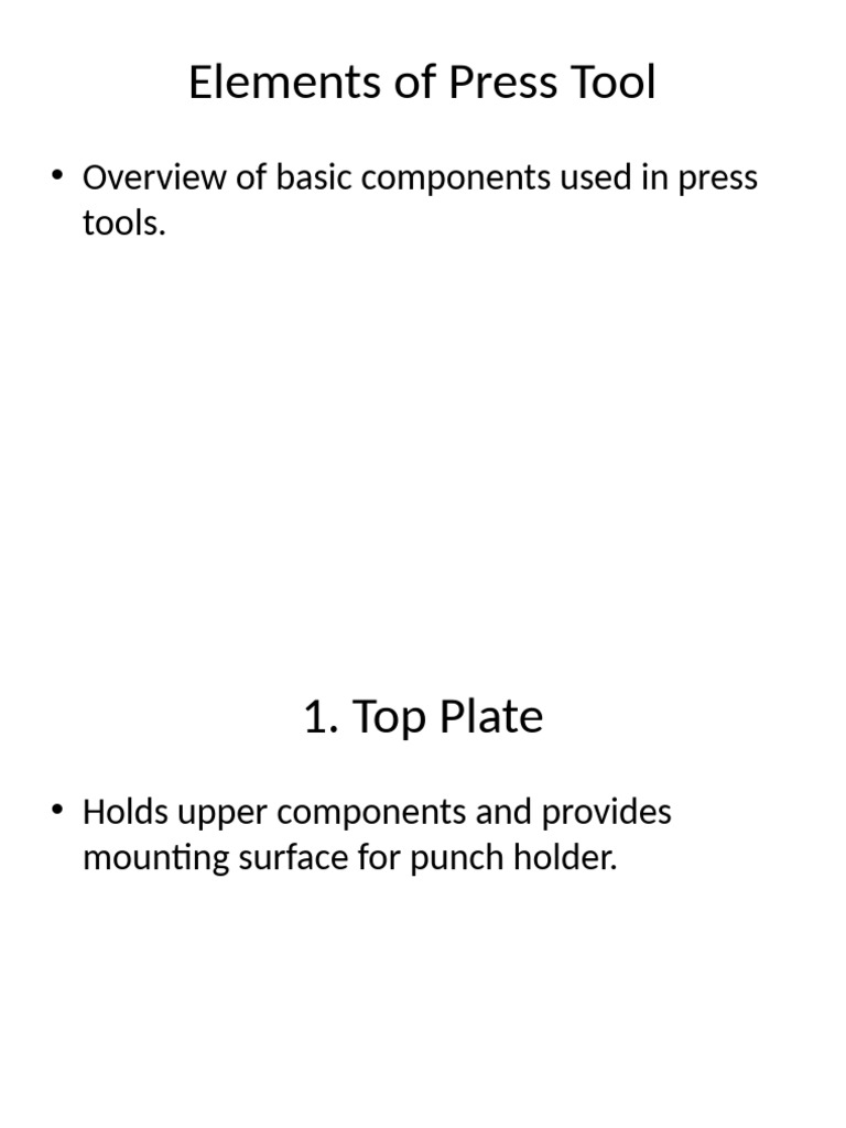 Elements of Press Tool | PDF