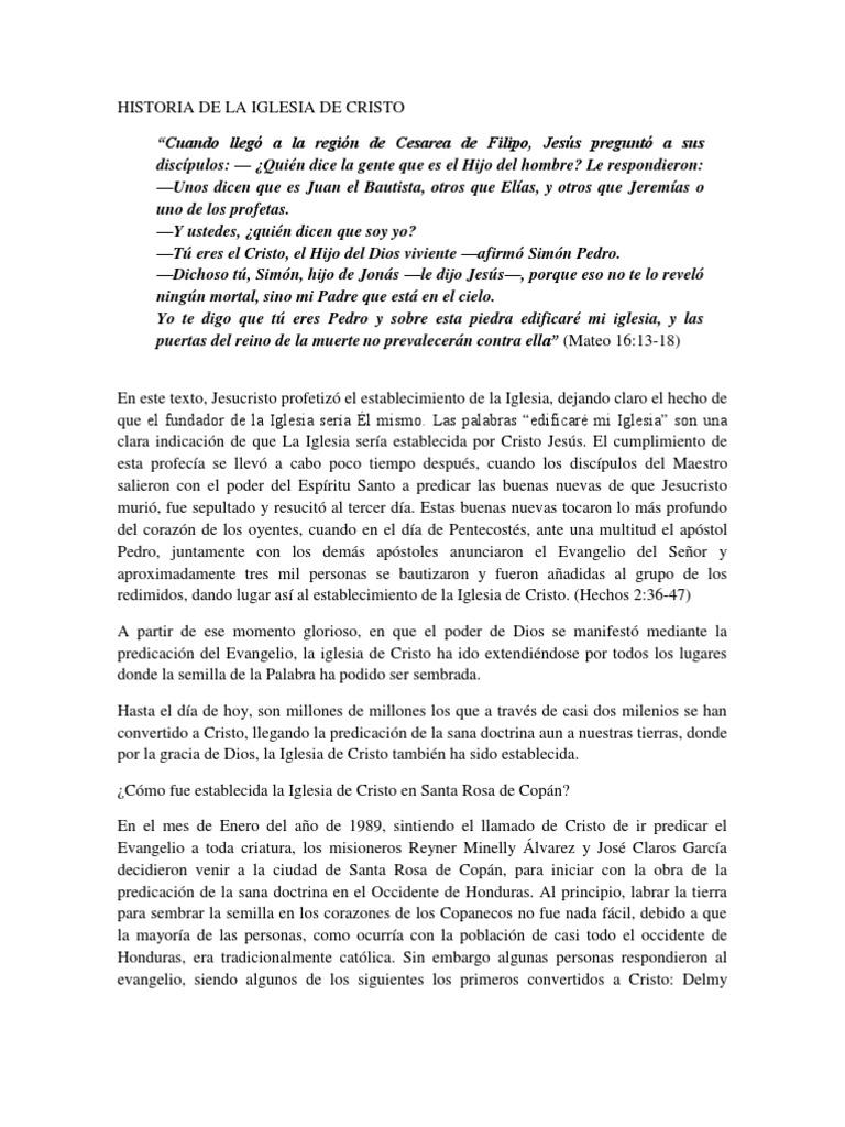 Origen y crecimiento de la Iglesia de Cristo | PDF | San Pedro | Jesús