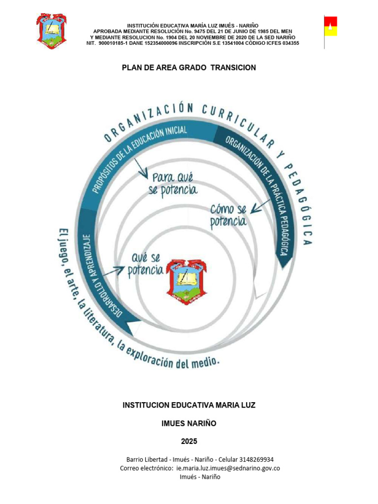 Anexo 9 Plan Área Preescolar | PDF | Educación de la primera infancia ...
