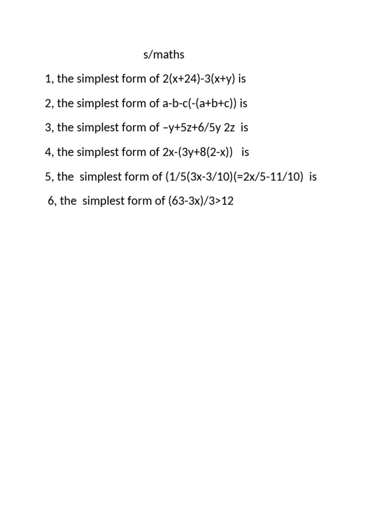 Simplifying Algebraic Expressions Guide | PDF
