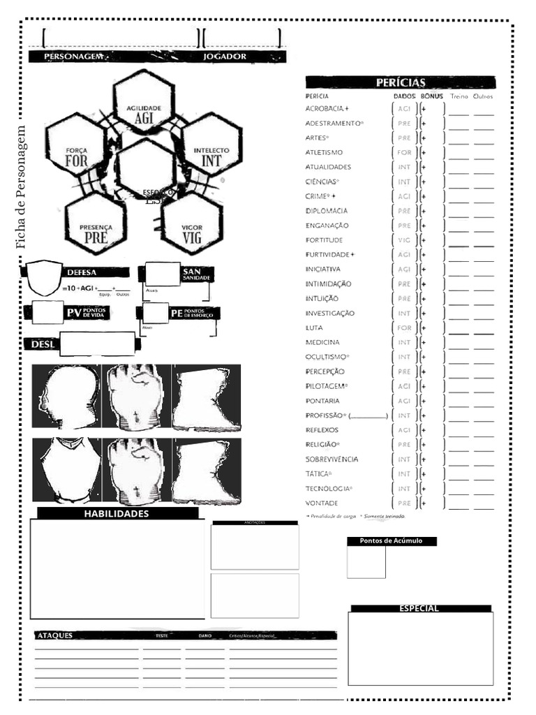 Ficha de Personagem para RPG | PDF