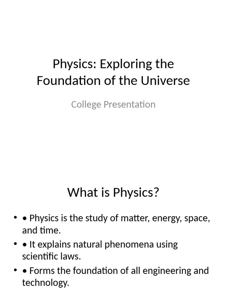Understanding Physics: Key Concepts & Applications | PDF