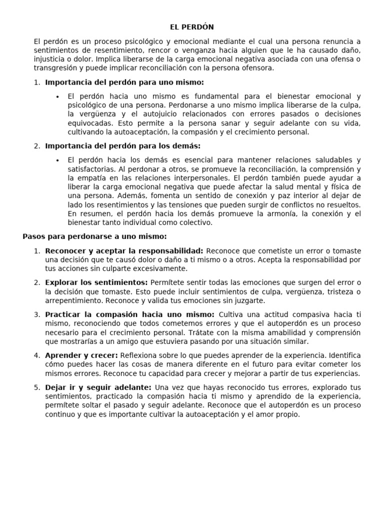 Guía Práctica del Perdón Emocional | PDF | Perdón | Las emociones