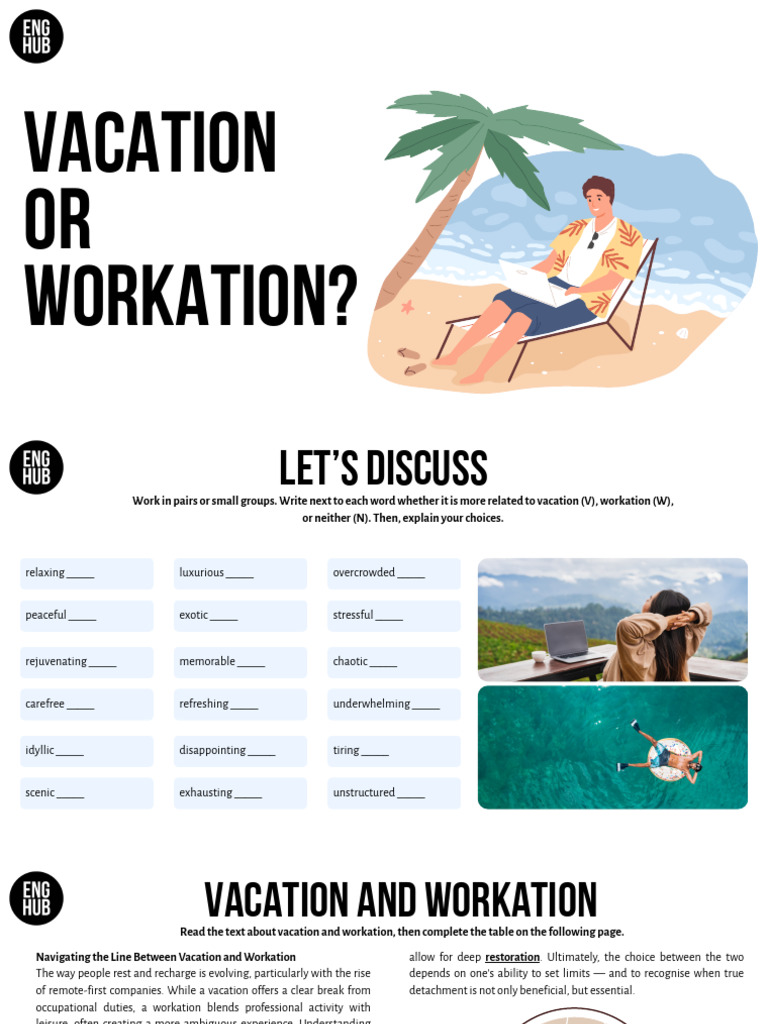 Vacation vs. Workation: Key Differences | PDF | Vacation ...
