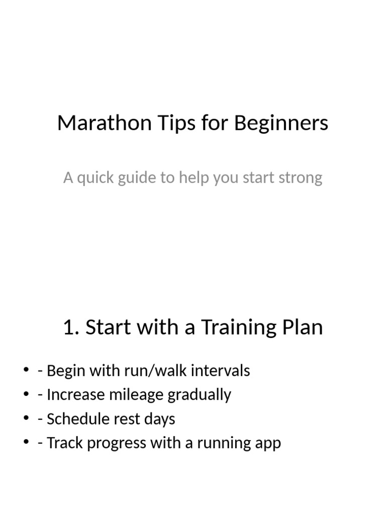 Marathon Tips For Beginners | PDF