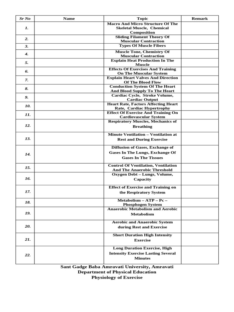 Exercise Physiology Overview | PDF | Skeletal Muscle | Heart