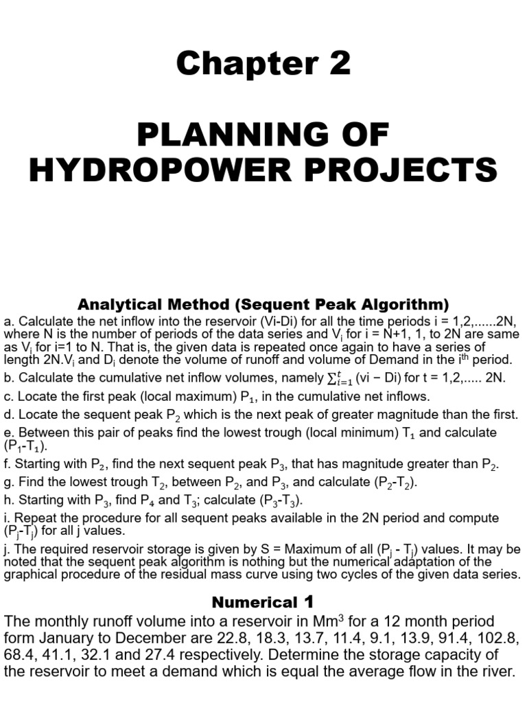 Hydropower Project Planning Guide | PDF | Discharge (Hydrology) | Reservoir