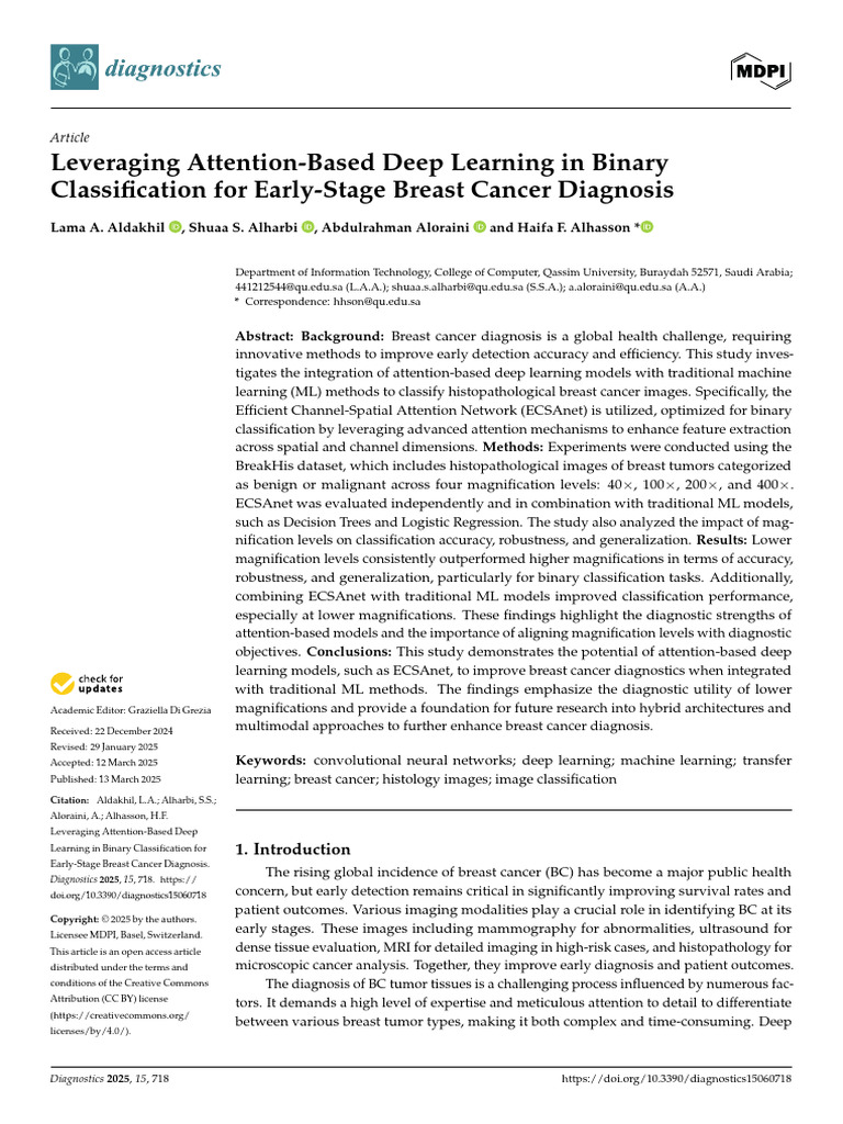 Attention-Based Deep Learning for Breast Cancer Diagnosis | PDF ...